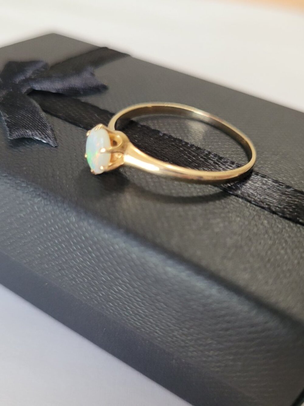 Opal Gold Vintage Ring 10k Womens October Birthstone - Picture 7 of 16